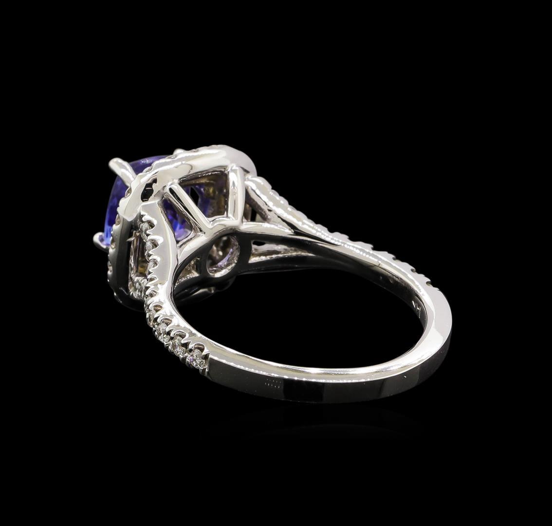 14KT White Gold 1.47 ctw Tanzanite and Diamond Ring