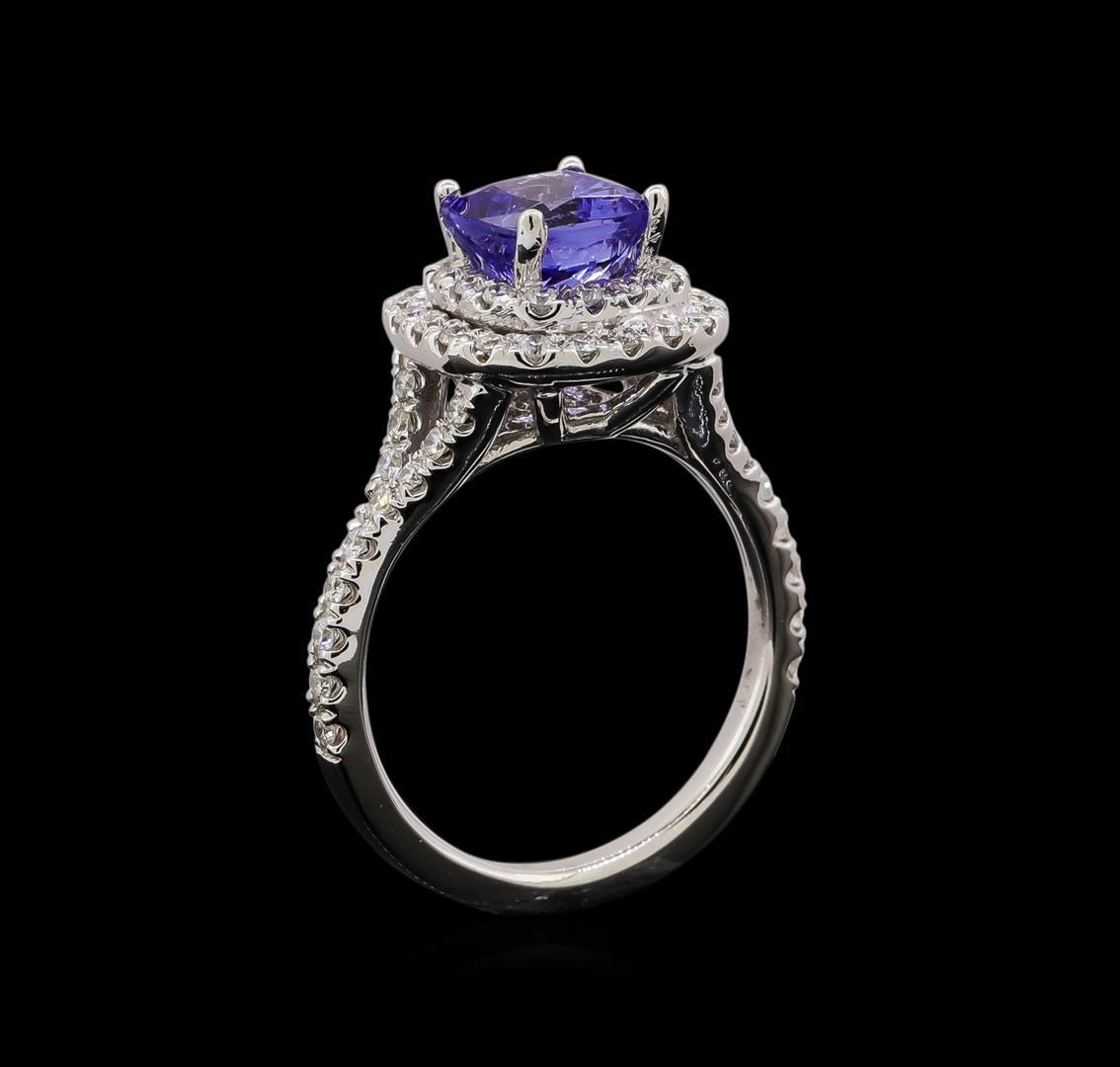 14KT White Gold 1.47 ctw Tanzanite and Diamond Ring