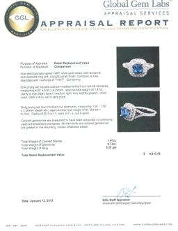 14KT White Gold 1.47 ctw Tanzanite and Diamond Ring