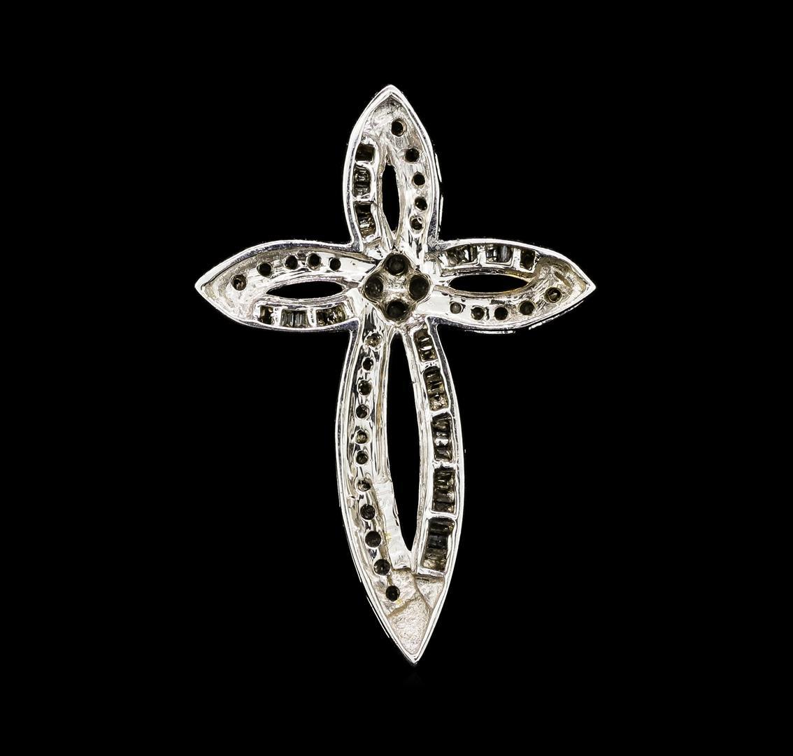 0.60 ctw Diamond Cross Pendant - 10KT White Gold