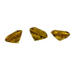 3.39 ctw.Natural Round Cut Citrine Quartz Parcel of Three