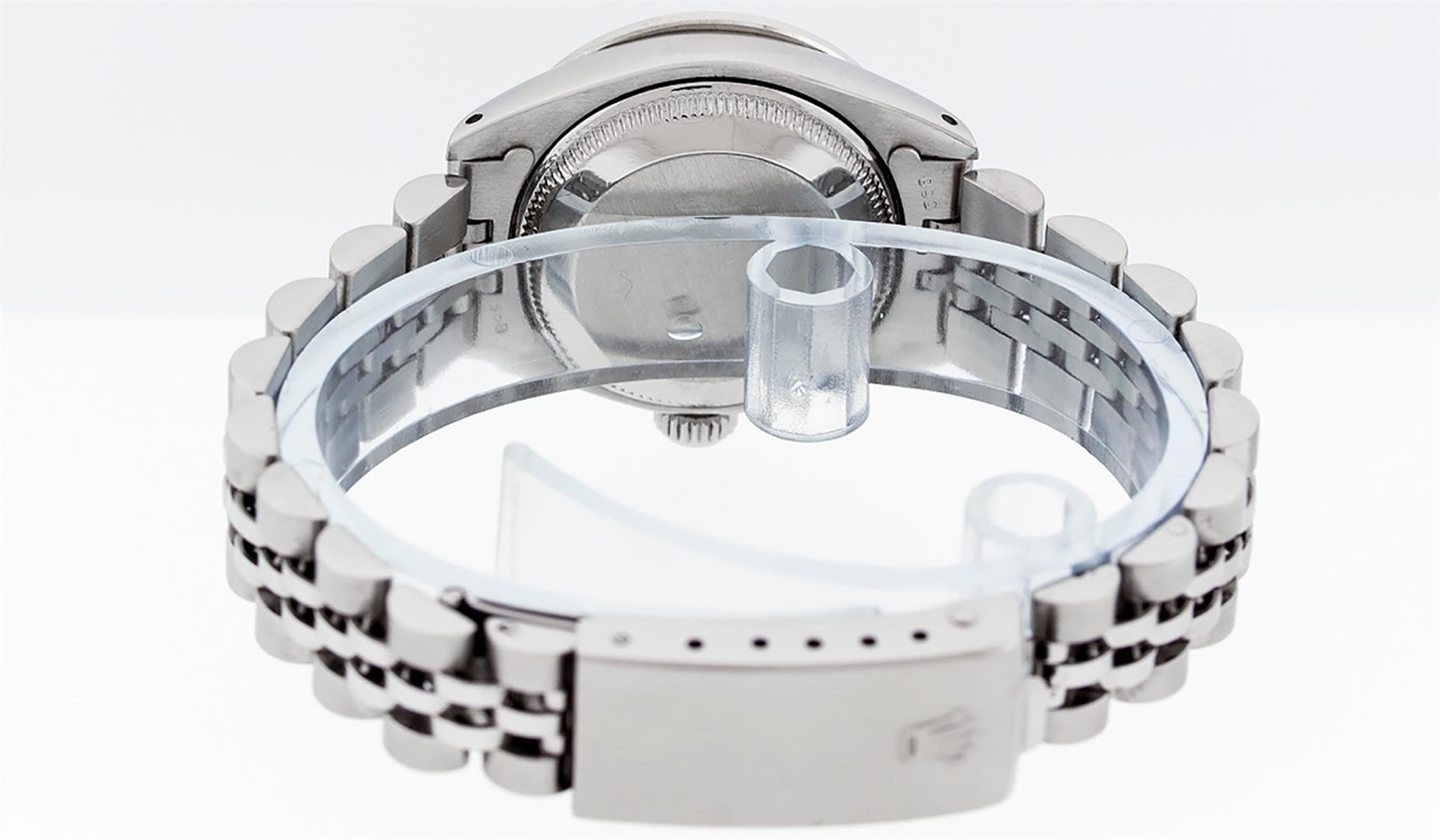 Rolex Ladies Stainless Steel Blue MOP Diamond & Ruby Datejust Wristwatch