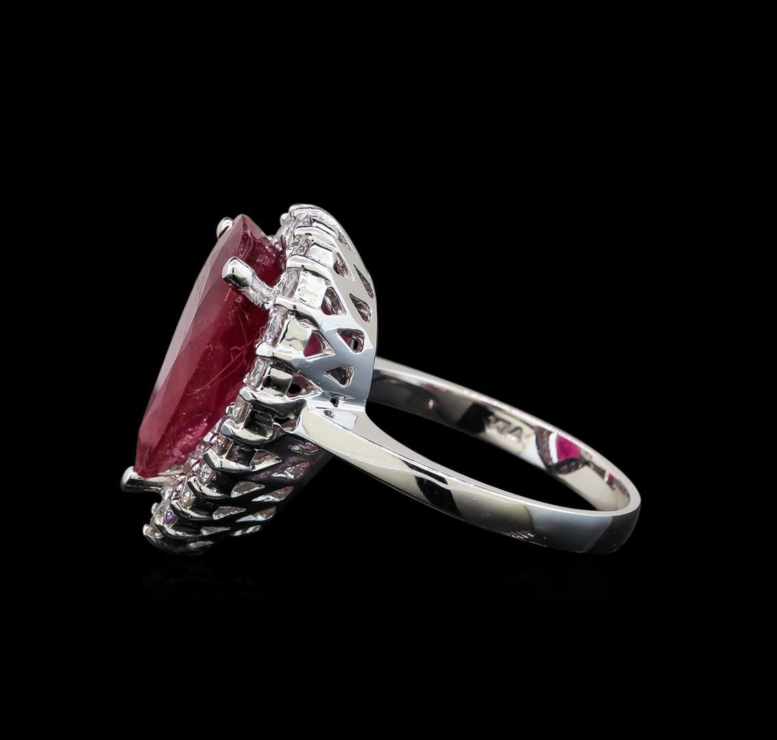 14KT White Gold 5.88 ctw Ruby and Diamond Ring
