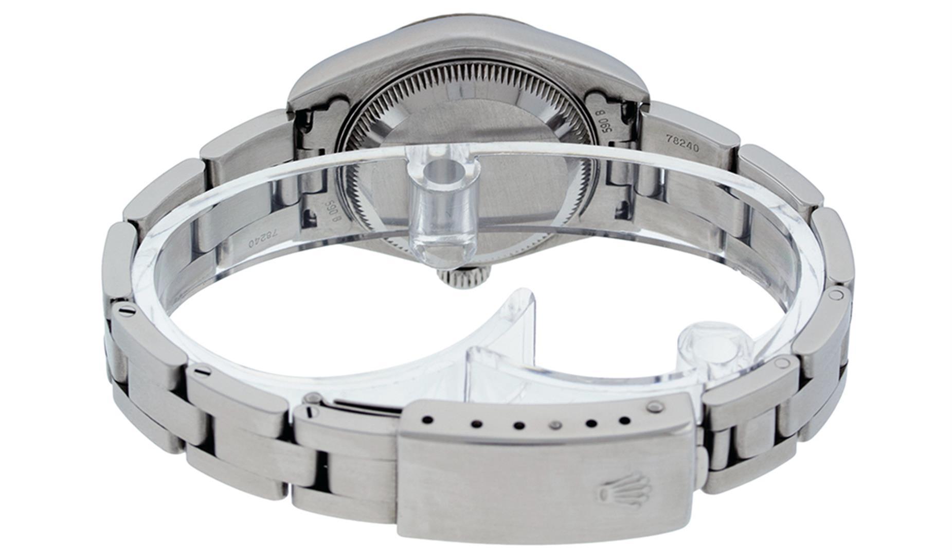 Rolex Ladies Stainless Steel Slate Grey Jubilee Diamond Quickset Datejust Wristw