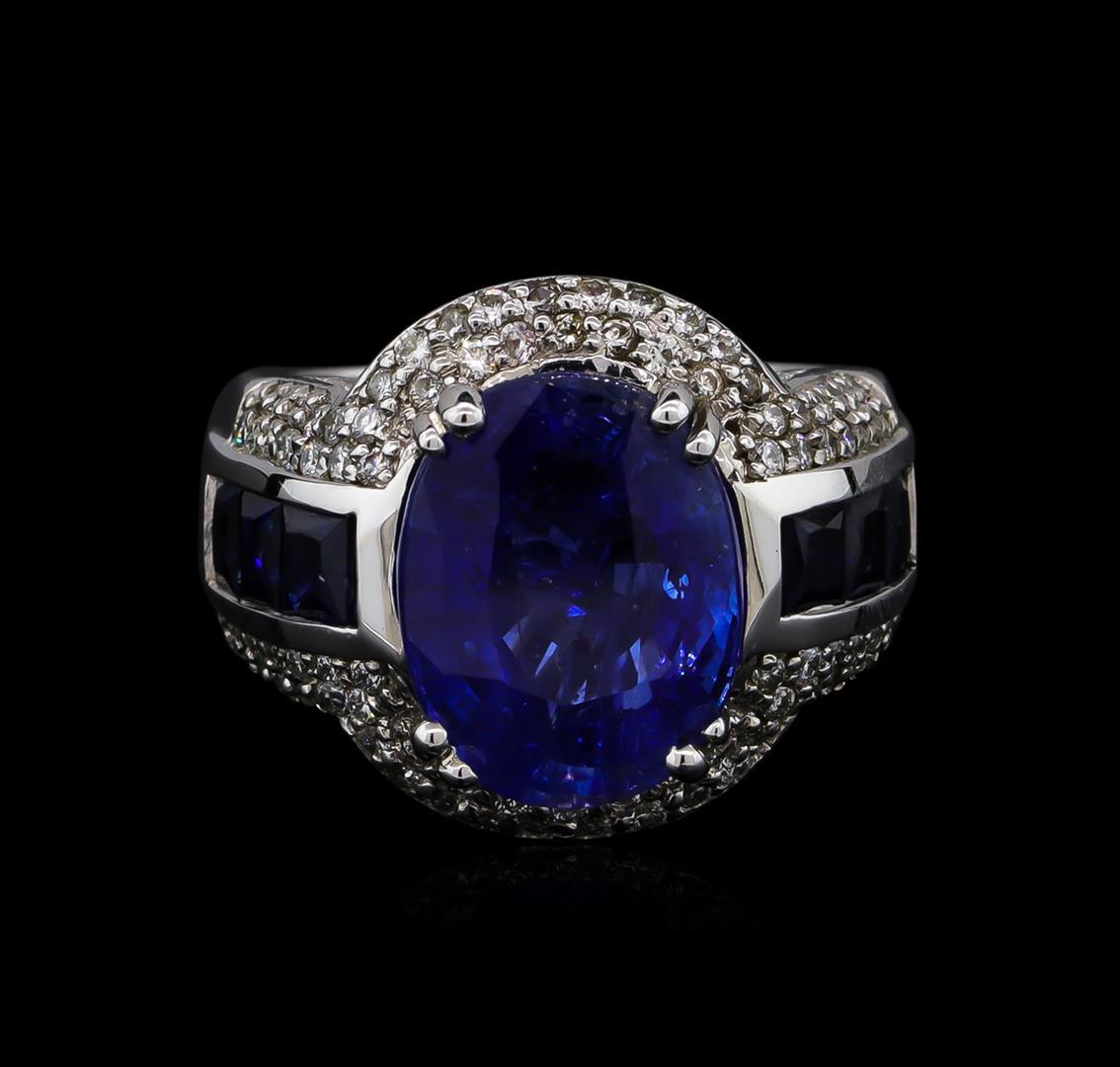 12.45 ctw Sapphire and Diamond Ring - 14KT White Gold