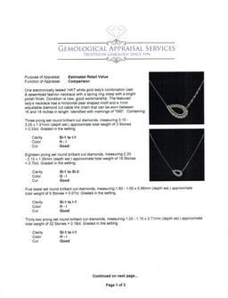1.28 ctw Diamond Necklace - 14KT White Gold