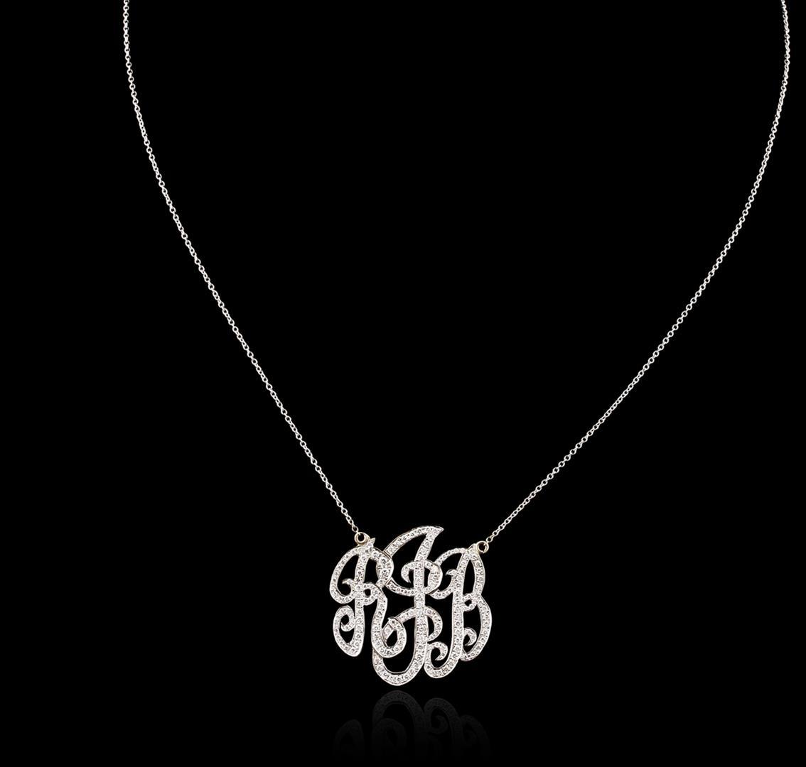 14KT White Gold 1.45 ctw Diamond Pendant With Chain