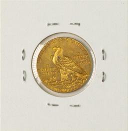 1908 $5 Indian Head Half Eagle Gold Coin