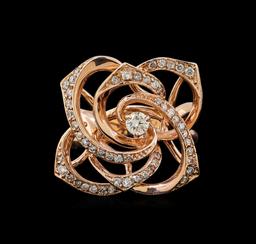 14KT Rose Gold 0.42 ctw Diamond Ring