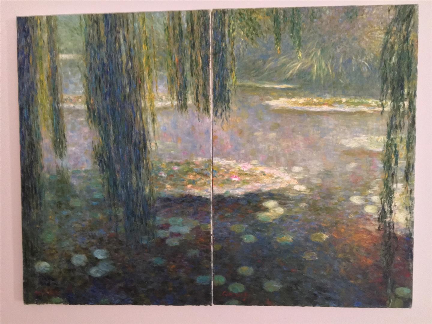 Greg Singley (after Monet)"Waterlillies II & III"  diptych