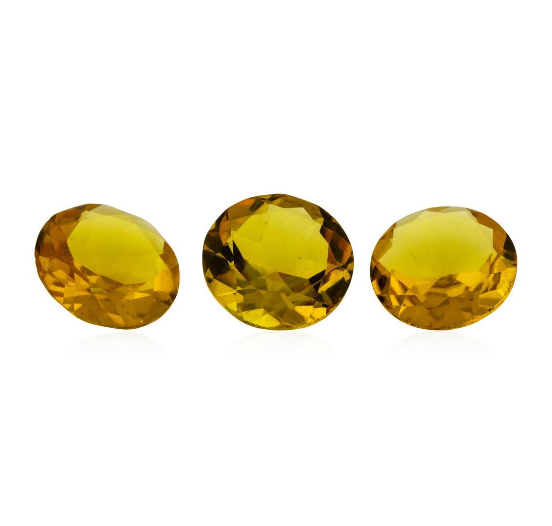 10.81 ctw.Natural Round Cut Citrine Quartz Parcel of Three