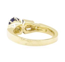 1.40 ctw Blue Sapphire And Diamond Ring - 14KT Yellow Gold