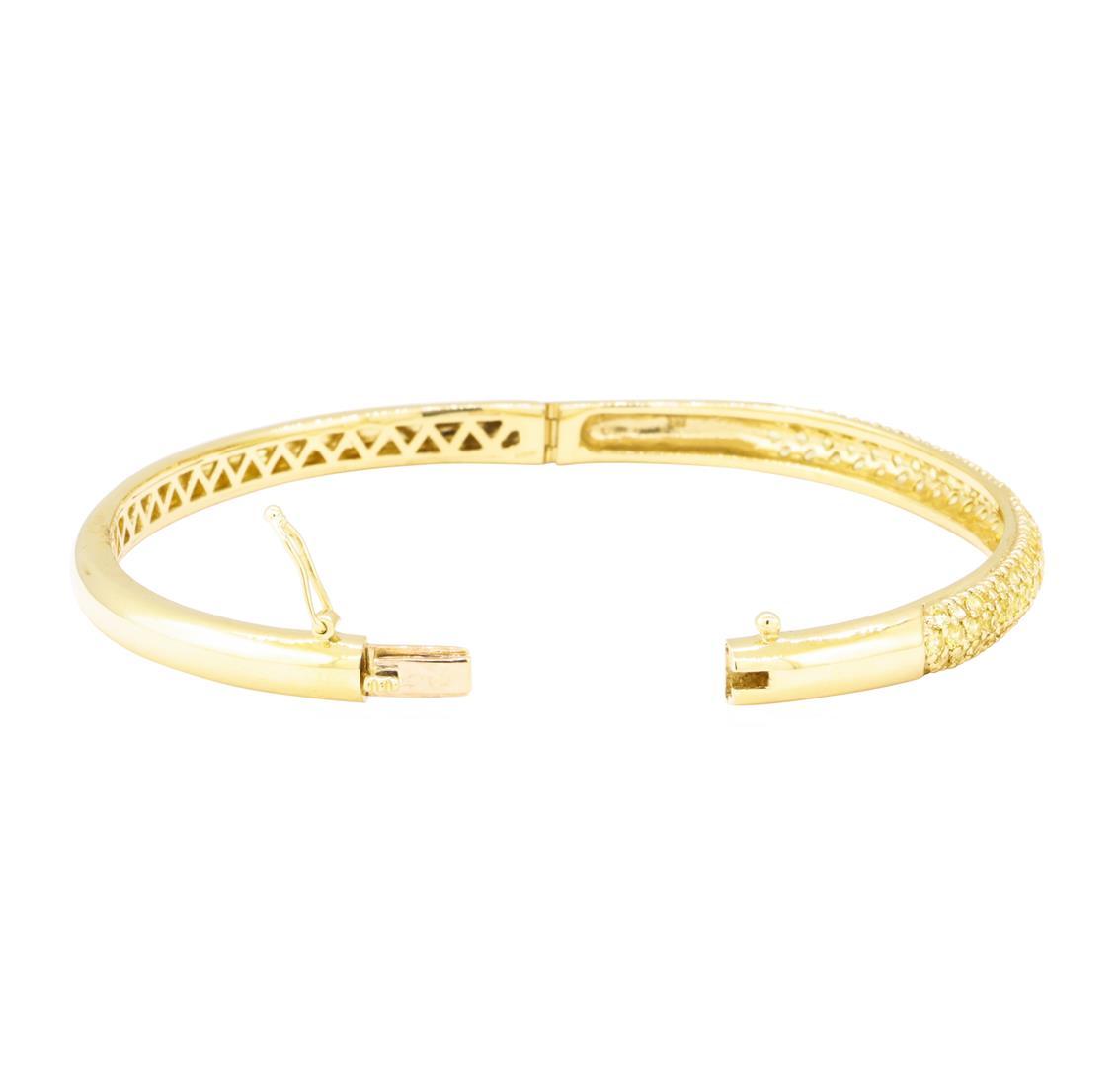 4.10 ctw Yellow Sapphire Bangle Bracelet - 18KT Yellow Gold