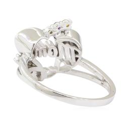 0.22 ctw Gemstone and Diamond Ring - 14KT White Gold