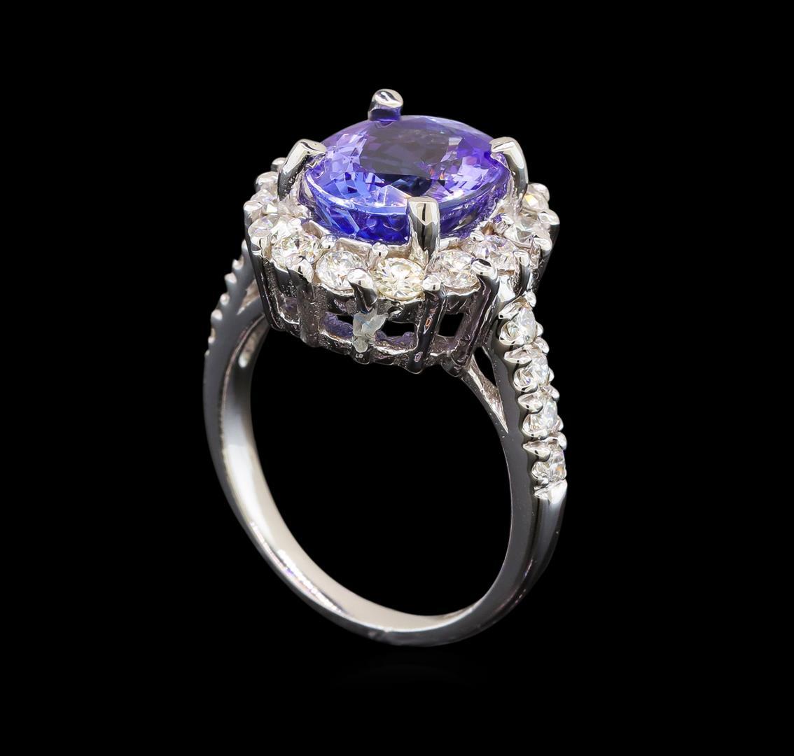 14KT White Gold 3.82 ctw Tanzanite and Diamond Ring