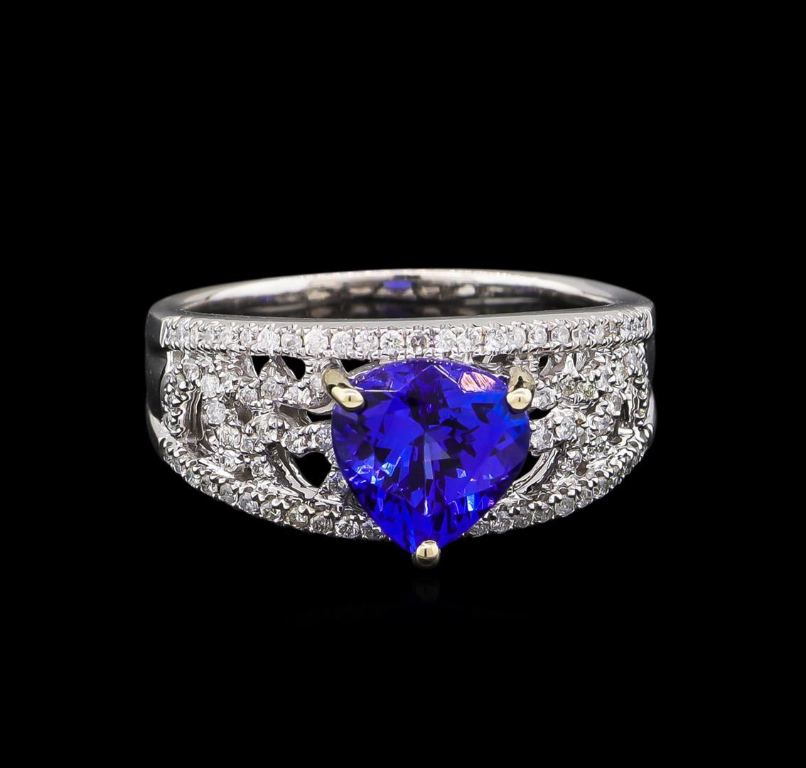 14KT White Gold 2.18 ctw Tanzanite and Diamond Ring