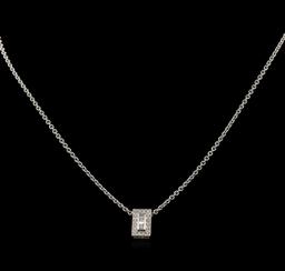 0.41 ctw Diamond Pendant With Chain - 18KT White Gold