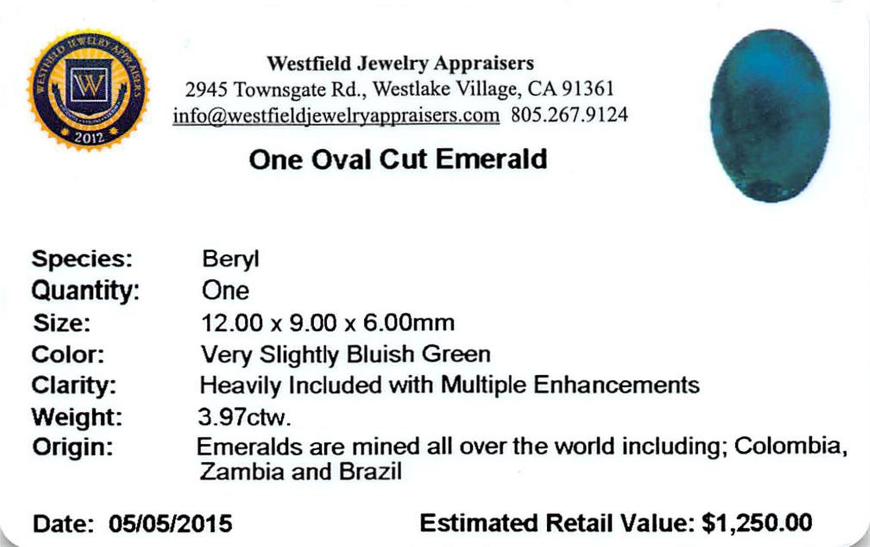 3.97 ctw Oval Emerald Parcel