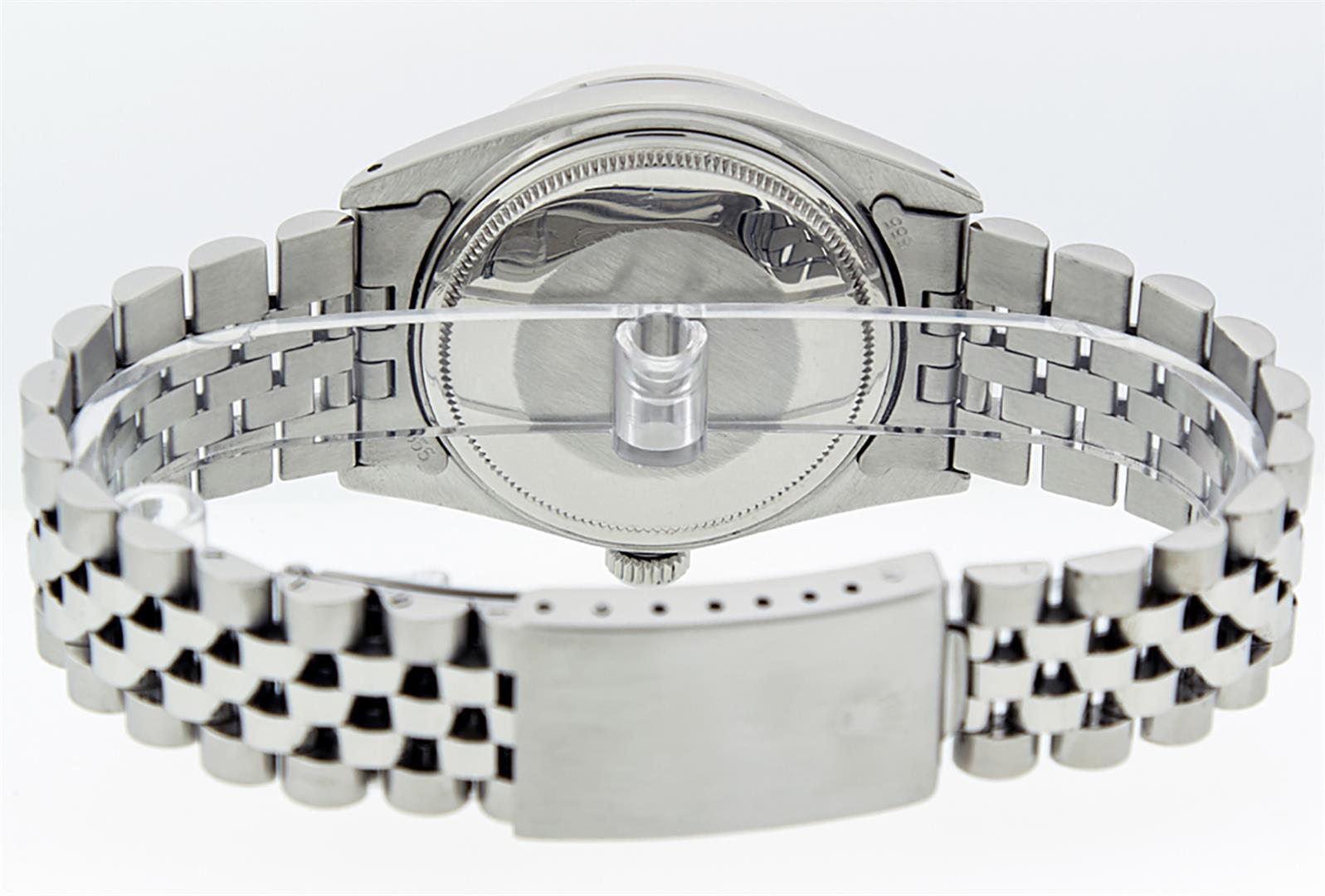 Rolex Mens Stainless Slate Grey Diamond 36MM Datejust Wristwatch