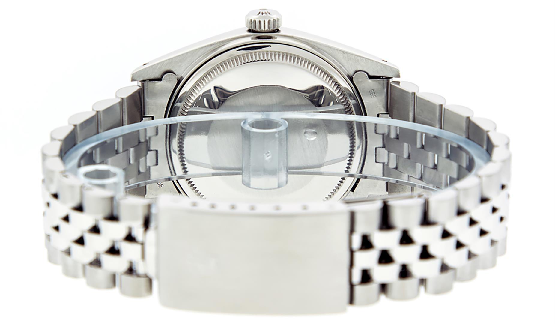 Rolex Mens Stainless Slate Grey Diamond 36MM Datejust Wristwatch