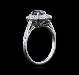 1.23 ctw Black Diamond Ring - 14KT White Gold