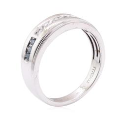 0.70 ctw Blue and White Diamond Ring - 10KT White Gold