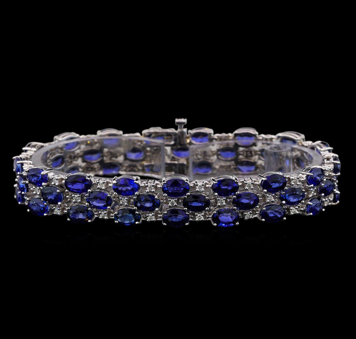 14KT White Gold 32.00 ctw Sapphire and Diamond Bracelet