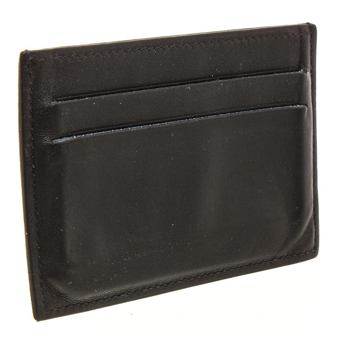 Hermes Black Leather Citizen Twill Card Holder