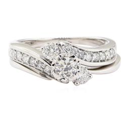 0.93 ctw Diamond Ring And Ring Guard - 10KT White Gold