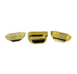 22.78 ctw.Natural Emerald Cut Citrine Quartz Parcel of Three