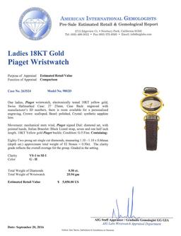 Piaget 18KT Yellow Gold Diamond Ladies Watch
