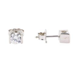 0.72 ctw Diamond Earrings - 14KT White Gold