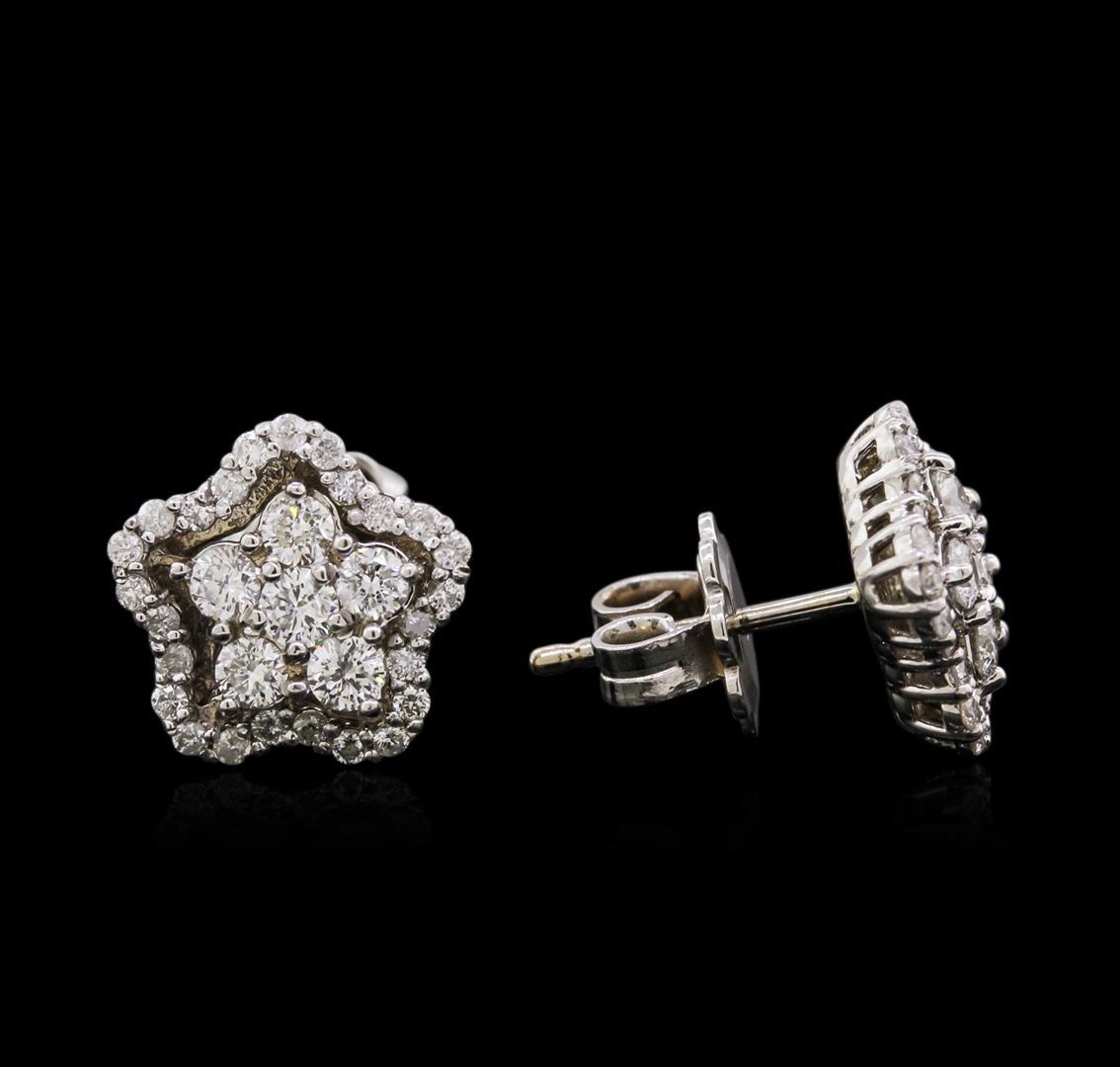 0.92 ctw Diamond Earrings - 14KT White Gold