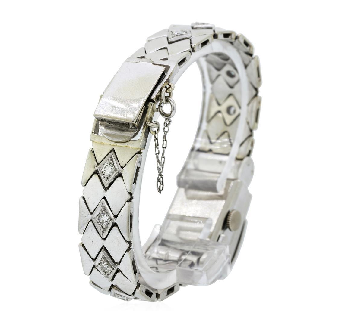 Longines Lady's Bracelet Watch - Platinum and 14KT White Gold