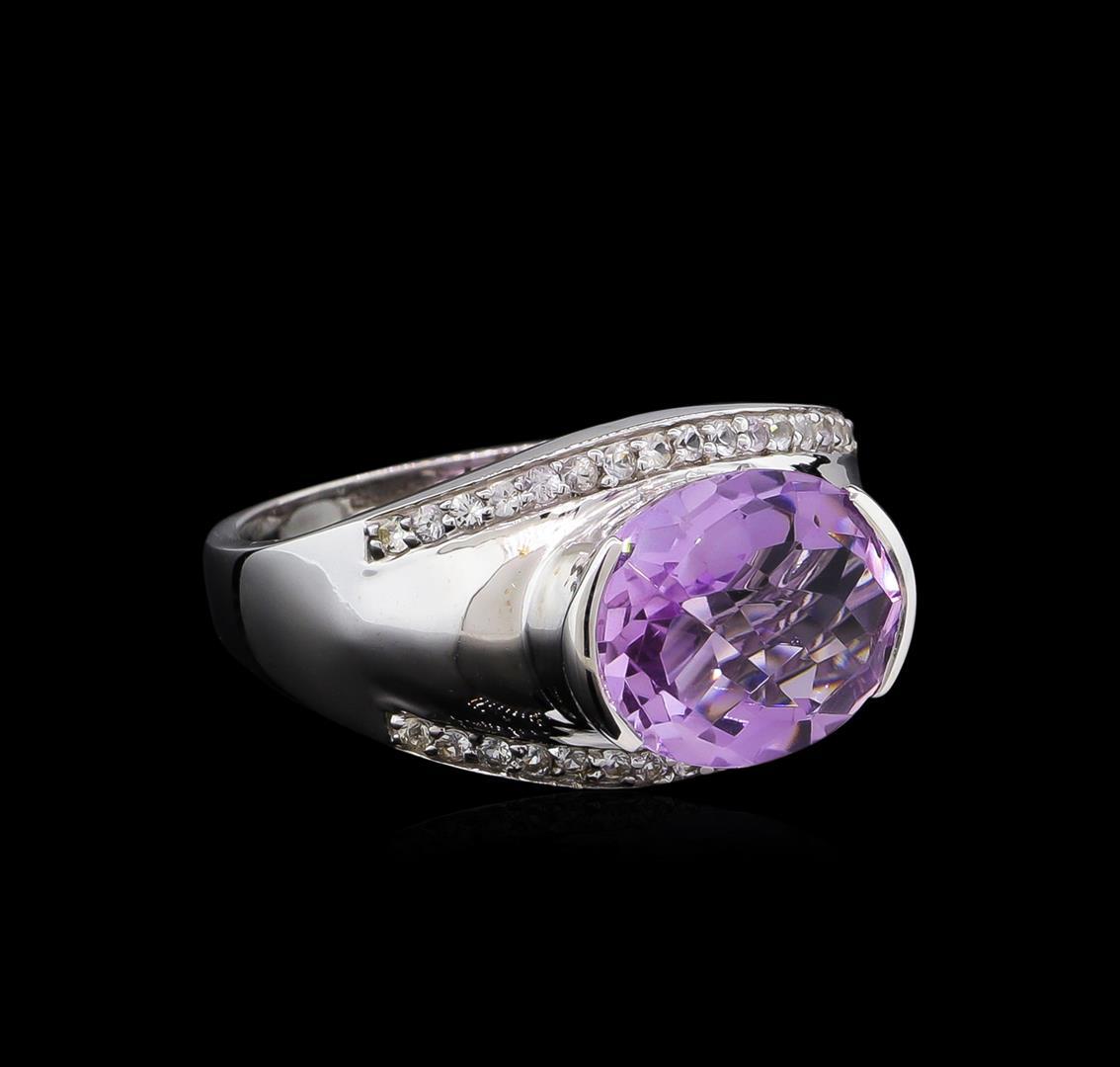 Crayola 3.95 ctw Pink Amethyst and White Sapphire Ring - .925 Silver