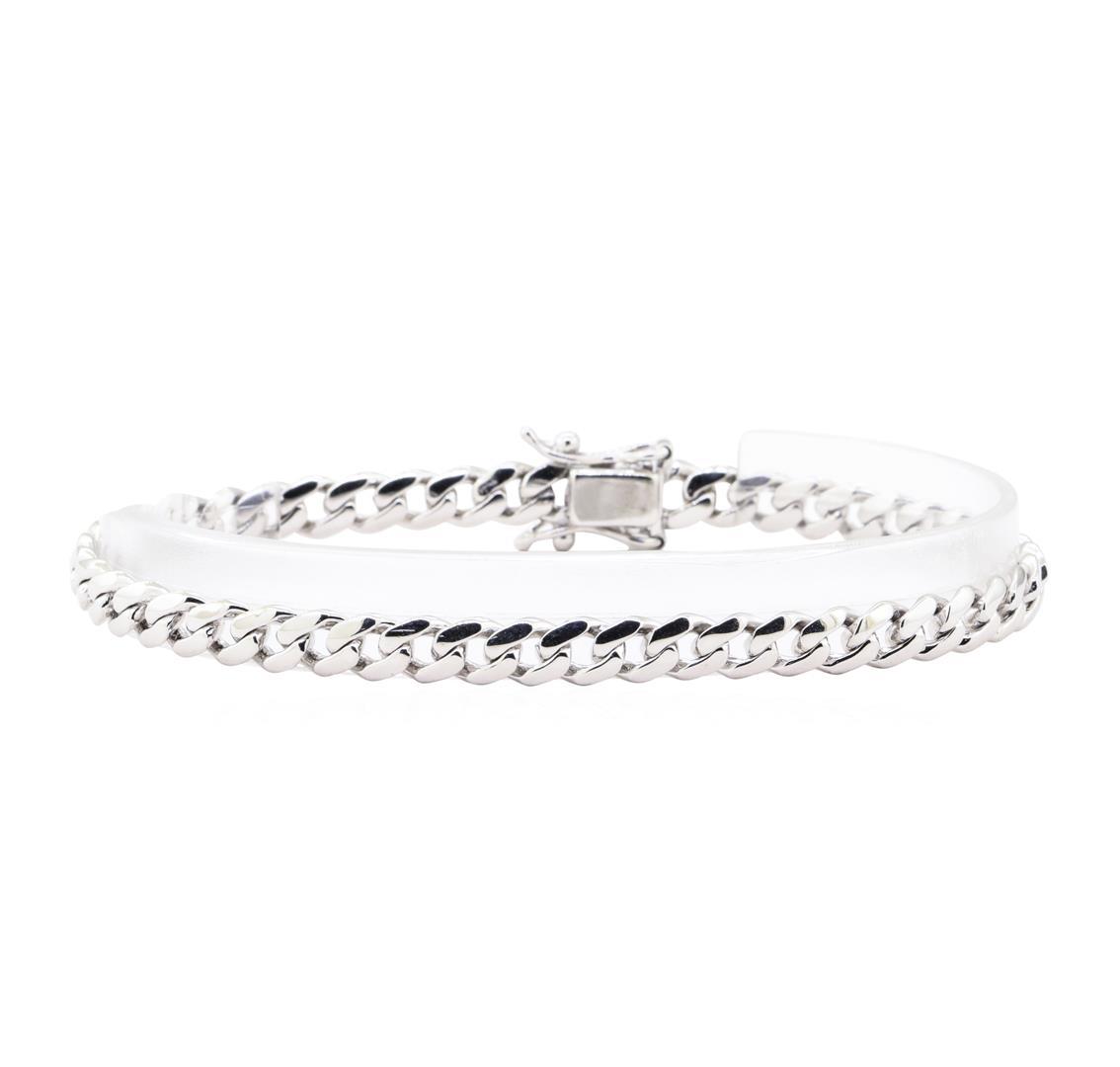 Curb Link Bracelet - 14KT White Gold