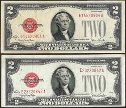 Lot of (2) 1928G $2 Legal Tender Notes