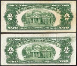 Lot of (2) 1928G $2 Legal Tender Notes