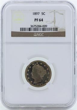 1897 Liberty Head Proof Nickel Coin NGC PF64