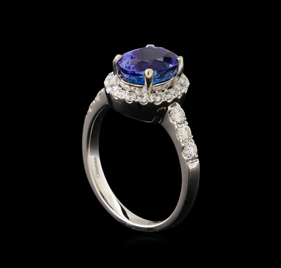 2.65 ctw Tanzanite and Diamond Ring - 14KT White Gold