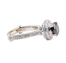 2.40 ctw Black Diamond and Diamond Ring - 14KT White Gold