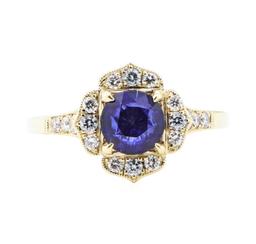 1.50 ctw Sapphire and Diamond Ring - 14KT Yellow Gold