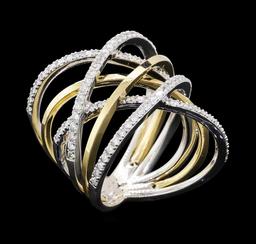 0.75 ctw Diamond Ring - 14KT White and Yellow Gold