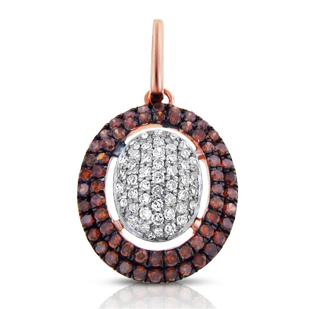 14k Rose Gold  0.32CTW Diamond and Brown Diamonds Pendant