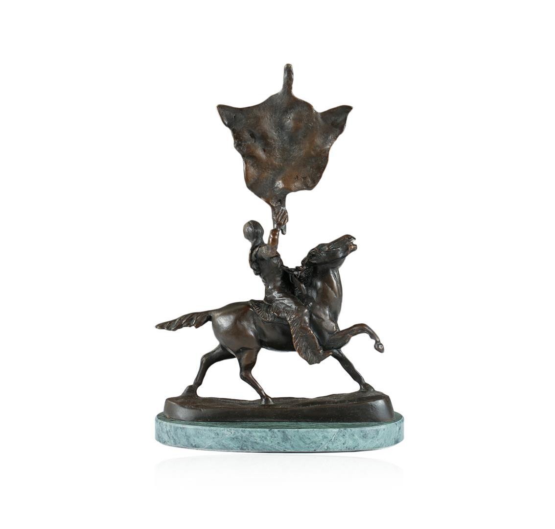 Buffalo Signal Bronze Replica By Frederic Remington
