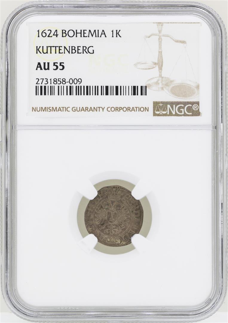 1624 Bohemia 1K Kuttenberg Coin NGC AU55