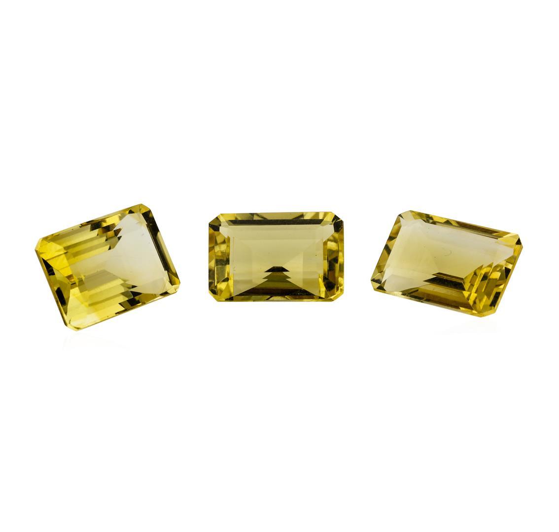 20.63 ctw.Natural Emerald Cut Citrine Quartz Parcel of Three