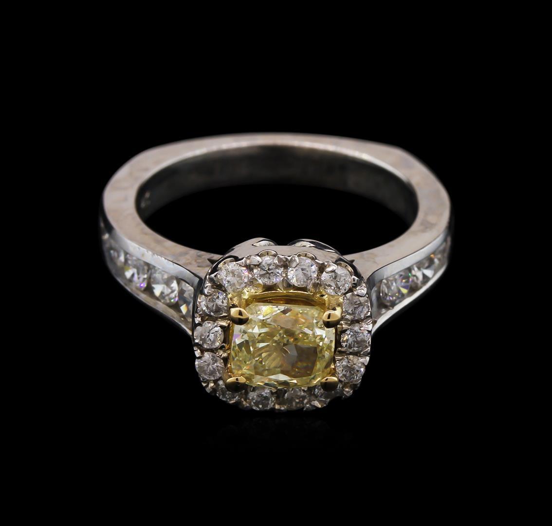 1.94 ctw Light Yellow Diamond Ring - 14KT White Gold