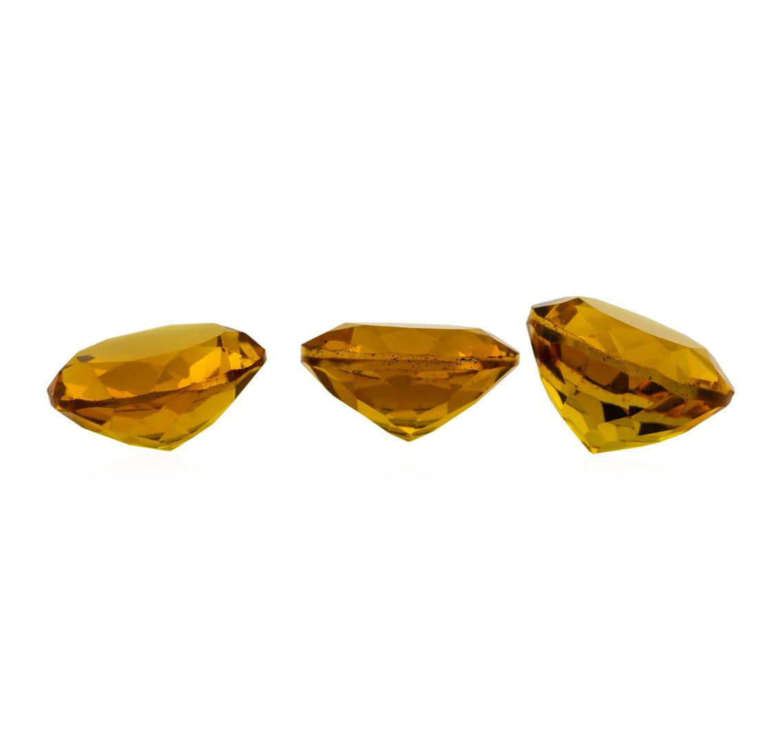 15.85 ctw.Natural Round Cut Citrine Quartz Parcel of Three