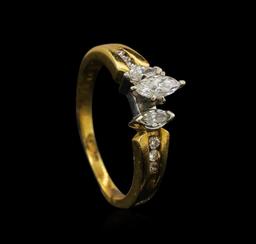 0.53 ctw Diamond Ring - 14KT Yellow and White Gold